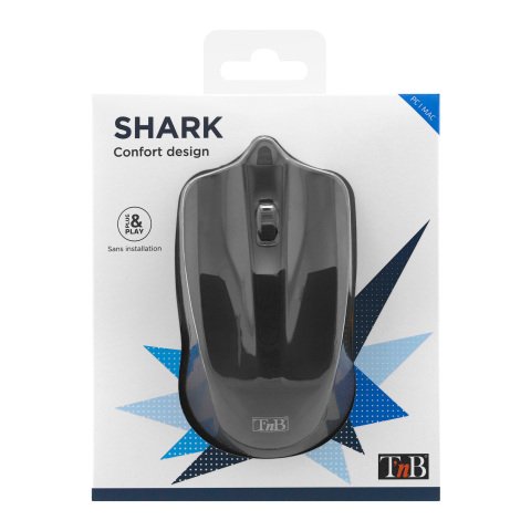 Ratón con cable Shark TnB color negro