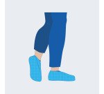 Sovrascarpe monouso in CPE azzurro, 100 unità