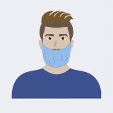 Copribarba monouso in PLP azzurro, 100 unità