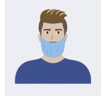 Copribarba monouso in PLP azzurro, 100 unità