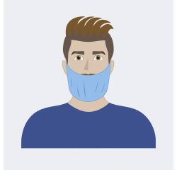 Copribarba monouso in PLP azzurro, 100 unità