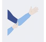 Coprimanica monouso in PLP azzurro, 100 unità