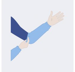 Coprimanica monouso in PLP azzurro, 100 unità