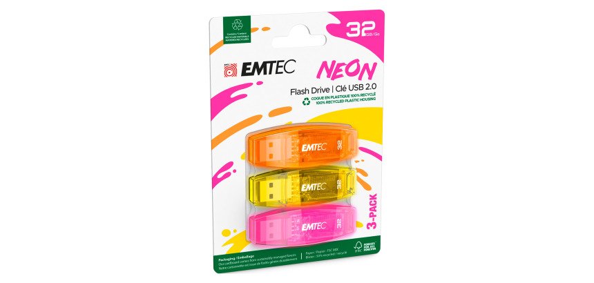 Memorie USB EMTEC C410 Neon 32 GB 3 unità