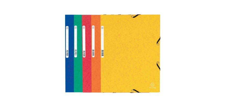 Cartellina tre lembi con elastico Exacompta 24 x 32 cm in comfezione da 10 pezzi