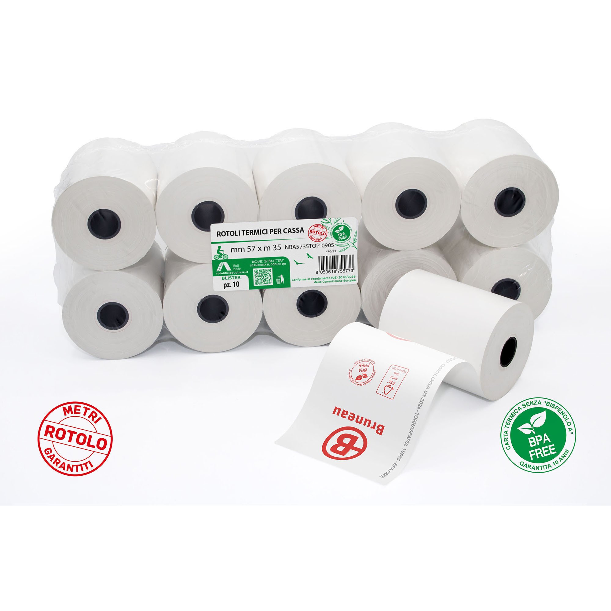 50 Rotoli Termici Per Registratore Di Cassa - Carta Termica 57x30mm, Omologata, Alta Qualità, Per Bar, Ristoranti, Negozi - Foto 5