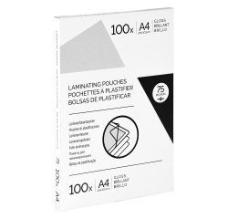 Buste Pouches per plastificazione A5 trasparente lucido spessore 125µ per lato, 250µ totale - 100 unità