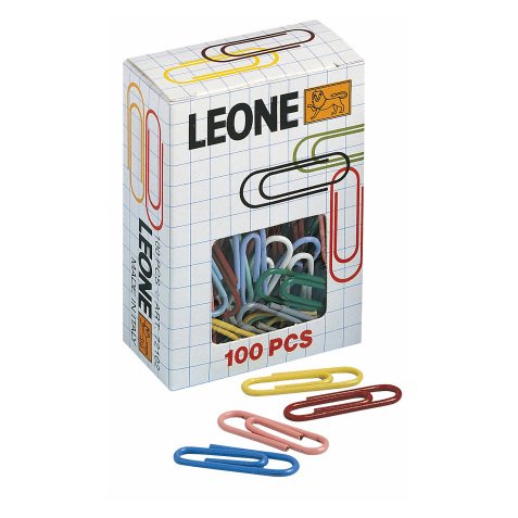 Fermagli colorati plasticati MOLHO LEONE 100 unità