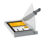 Leitz Precision Home Office Guillotine Paper Cutter 9020 A3 420 mm Steel Blade Laminated Wooden Bed EdgeGlow Light Grey 10 Sheets