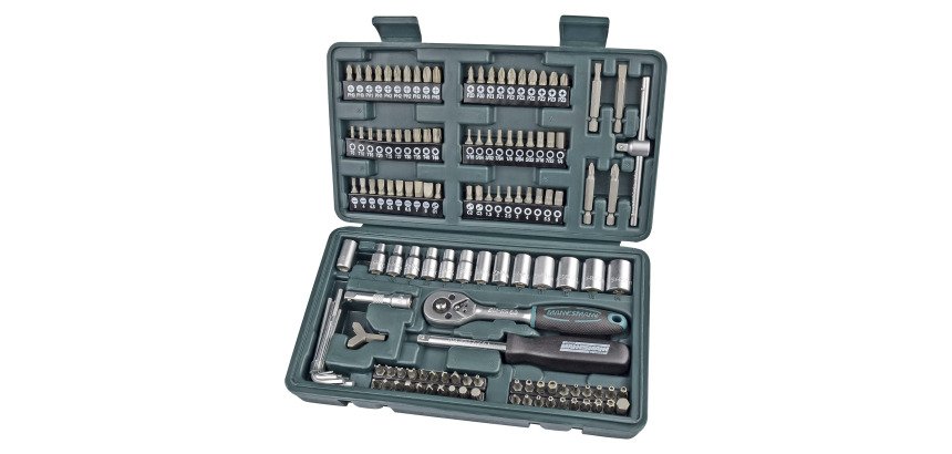 BRÜDER MANNESMANN Steckschlüssel- und Bit-Satz, 130-teilig