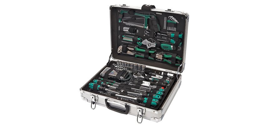BRÜDER MANNESMANN Malette à outils, 124 pièces, coffre alu