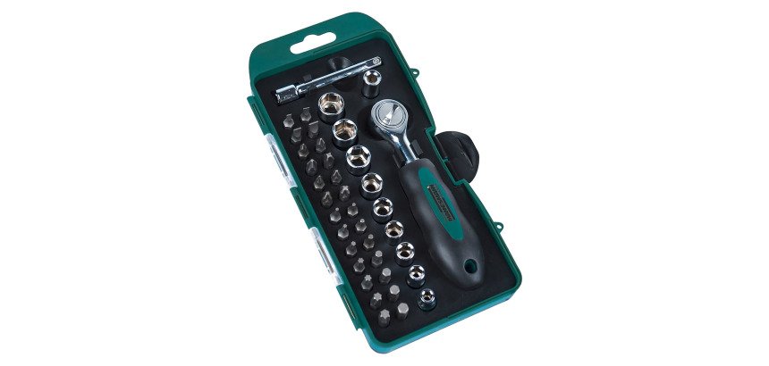 BRÜDER MANNESMANN Socket Wrench & Bit Set, 38 Pieces