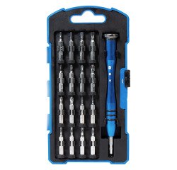 Schroevendraaier met set van 17 bits