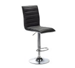 Chaise haute OZIO - simili cuir - dossier haut - repose pied - mécanisme haut/bas- pieds chromé