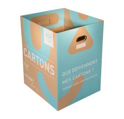 Boîte de collecte pour le tri et le recyclage des emballages carton - Lot de 3