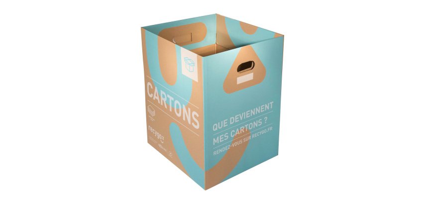 Service de collecte RECYGO - Boîte de collecte pour le tri et le recyclage des emballages carton - Lot de 3 boîtes avec service inclus