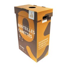 Service de collecte RECYGO - Boîte de collecte pour tri et recyclage des bouteilles plastique et canettes - Lot de 3 boîtes avec service inclus