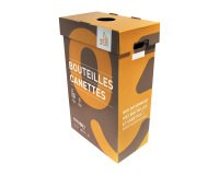 Boîte de collecte pour le tri et le recyclage des bouteilles en plastique et canettes - Lot de 3