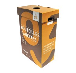 Boîte de collecte pour le tri et le recyclage des bouteilles en plastique et canettes - Lot de 3