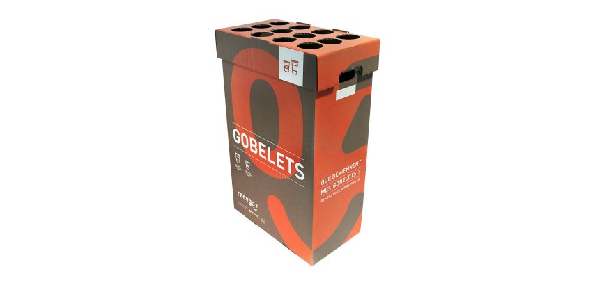 Boîte de collecte pour le tri et le recyclage des gobelets - Lot de 3