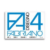 Album da disegno Fabriano F4 303 x 426 mm 220 g/m² 480 x 330 mm bianco 20 fogli