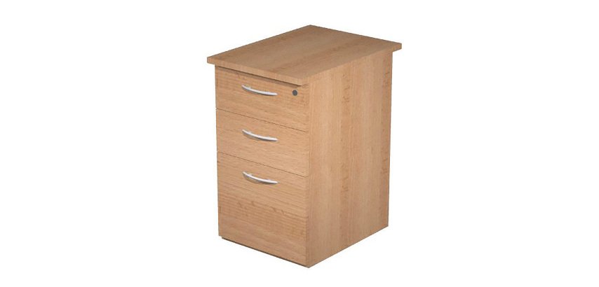 Cassettiera fissa capri 3 cassetti 1 per cartelle sospese faggio 430 x 600 x 746 mm
