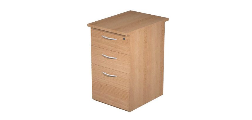 Cassettiera fissa capri 3 cassetti 1 per cartelle sospese faggio 430 x 600 x 746 mm