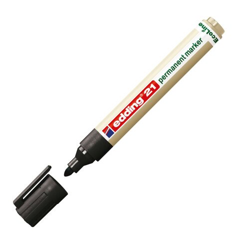 edding Permanent marker EcoLine 21 Round tip Black / Red / Blue / Green Pack 4