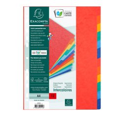Divisori Exacompta in cartoncino lustré 225 g/m² A4 Assortiti 12 tasti neutri 18 fori