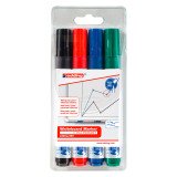 edding Whiteboard marker 660 Bullet tip Black / Blue / Red / Green Pack 4