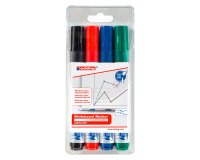 edding Whiteboard marker 660 Bullet tip Black / Blue / Red / Green Pack 4