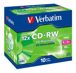 CD-RW Verbatim 8-12x 700 mb 10 unità