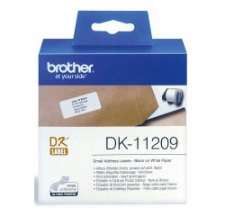 Brother DK-11209 Authentic Small Shipping Labels Self Adhesive White 29 x 62 mm 800 Labels