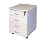 Cassettiera contemporanea 4 cassetti cassetti acero 440 x 520 x 630 mm