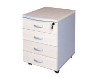 Cassettiera contemporanea 4 cassetti cassetti acero 440 x 520 x 630 mm