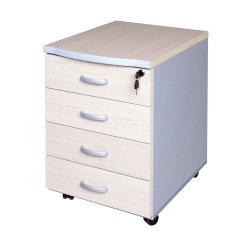 Cassettiera contemporanea 4 cassetti cassetti acero 440 x 520 x 630 mm