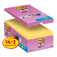 Post-it Super Sticky Giallo Canary 127 x 76 mm Confezione convenienza 14+2 unità