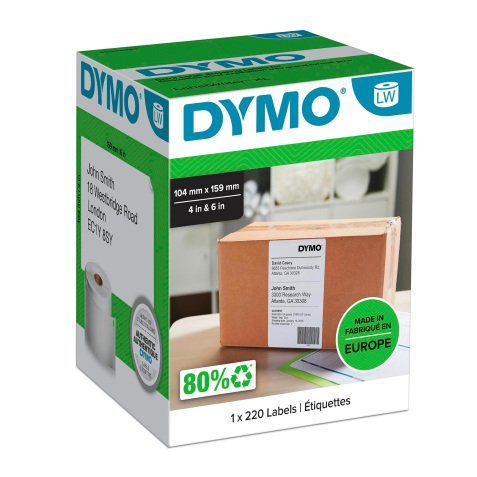 Dymo LW S0904980 Authentic XL Shipping Labels White 104 x 159 mm 220 Labels