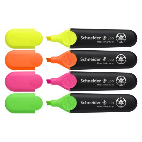 Schneider Highlighter Job Assorted Pack 4