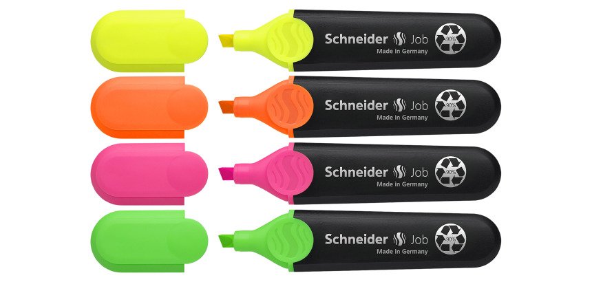 Schneider Highlighter Job Assorted Pack 4