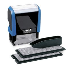 Timbro Trodat Printy 4911 TYPO max 3 righe 38 x 14 mm colore blu, colore di stampa nero