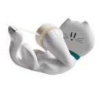 Dispenser tendinastro a forma di gatto e Nastro Adesivo Scotch C39 bianco 6,6 x 8,4 cm