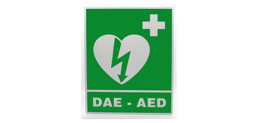 Cartello frontale per defibrillatore, 29 x 36 cm