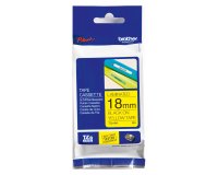 Brother TZe-641 Authentic Label Tape Self Adhesive Black Print on Yellow 18 mm  x 8m