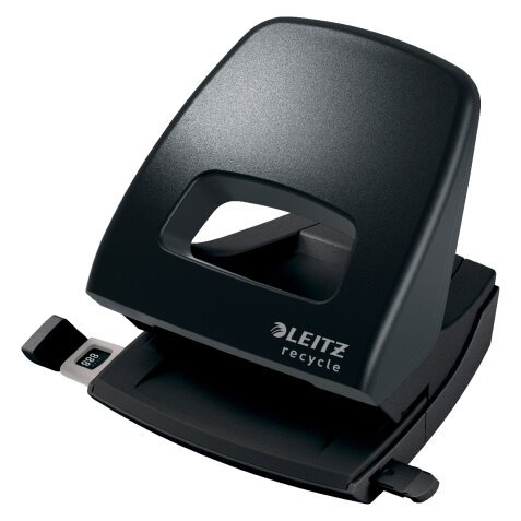 Leitz NeXXt Recycle 2 Hole Punch 5003 CO2 Neutral 45% Recycled Plastic 30 Sheets Black