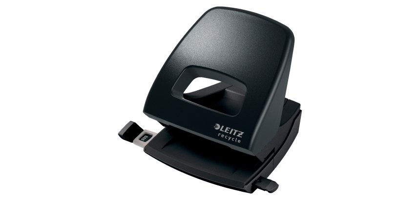 Leitz NeXXt Recycle 2 Hole Punch 5003 CO2 Neutral 45% Recycled Plastic 30 Sheets Black