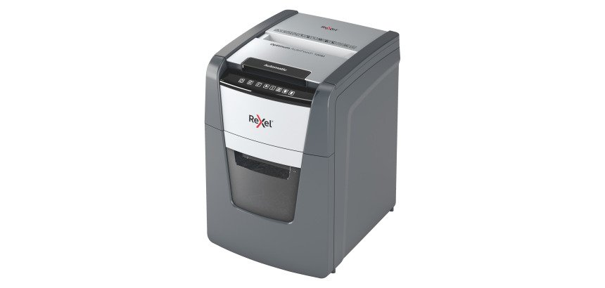 Distruggidocumenti Rexel Optimum Autofeed+ 100M, Taglio Micro, Sicurezza P-5, 100 Fogli, 34L