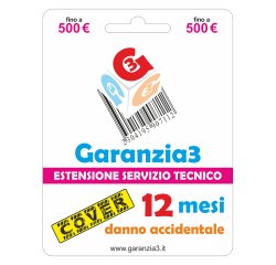 Garanzia 3 Cover Massimale 500 - 12 mesi