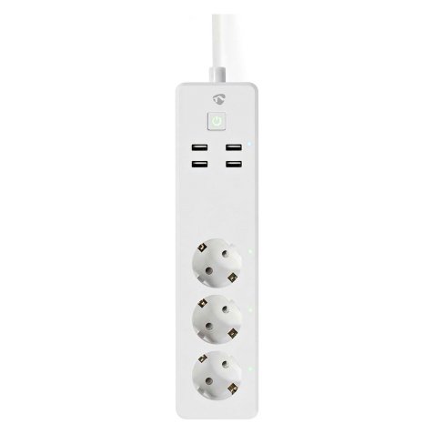Multipresa Nedis Smartlife Wi-Fi 3 Spine con presa di terra 4 USB - Spina USB