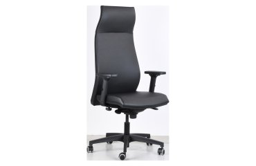 Sedia Direzionale "ITALIA" effetto pelle AureaMood nero